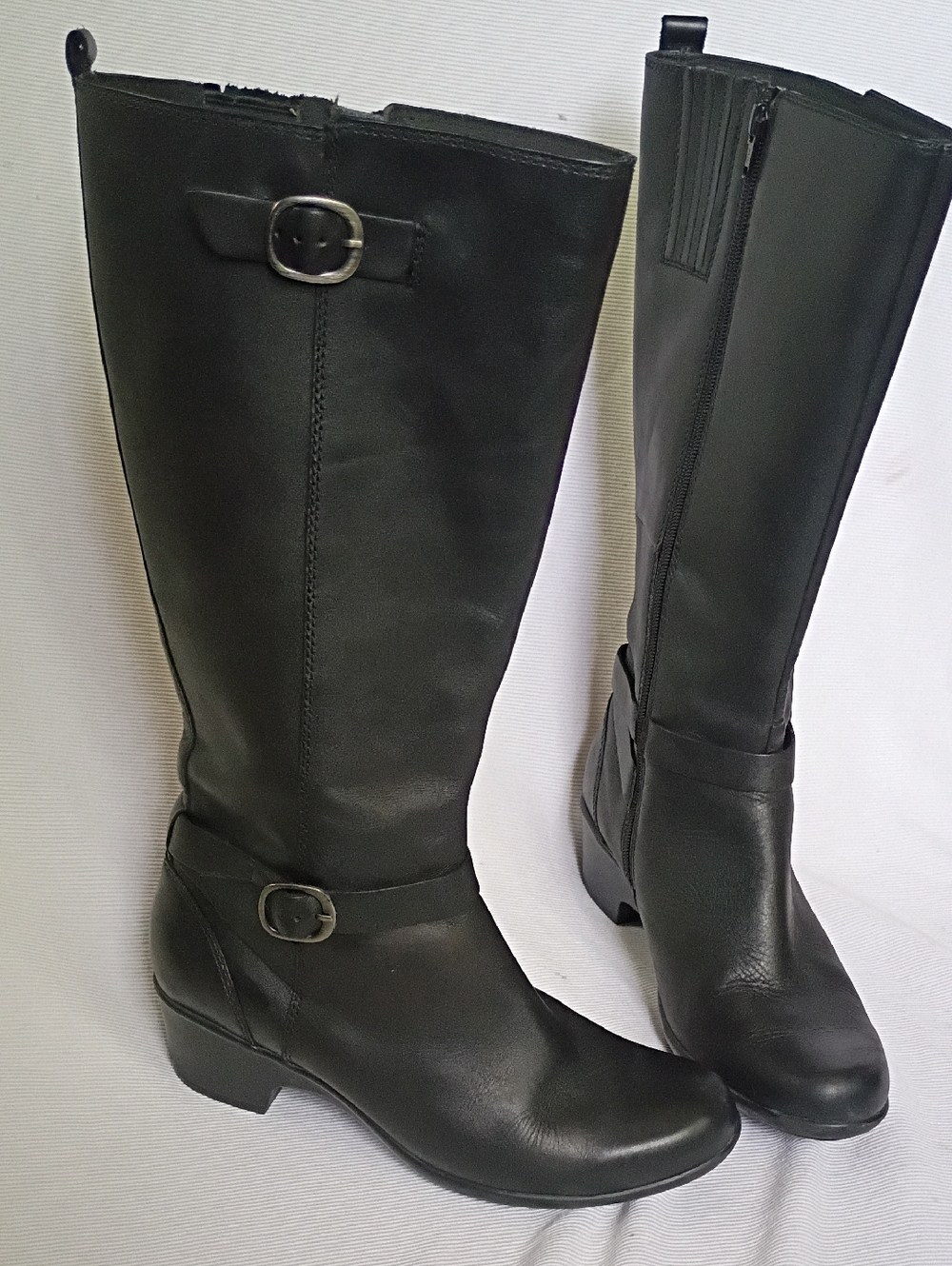 Clark's Collection Black Leather Tall Heel Boot